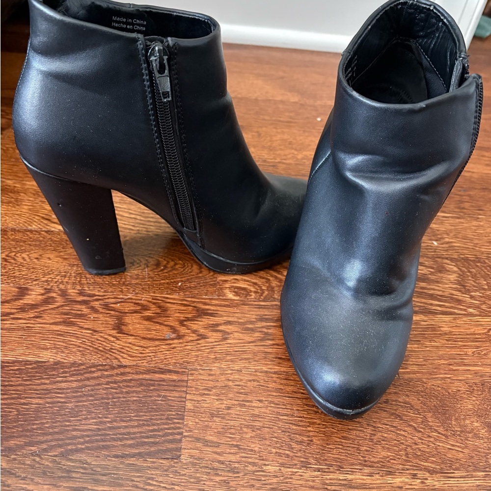 Call it Spring black leather booties